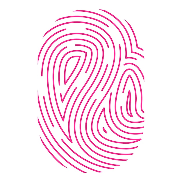 Huella dactilar rosa que muestra el concepto de identidad