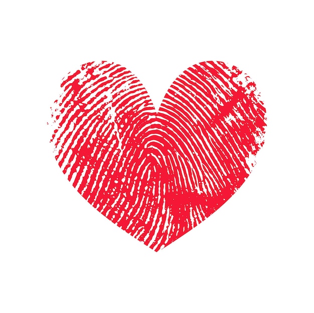 Huella digital amor corazón pulgar dedos marca de impresión