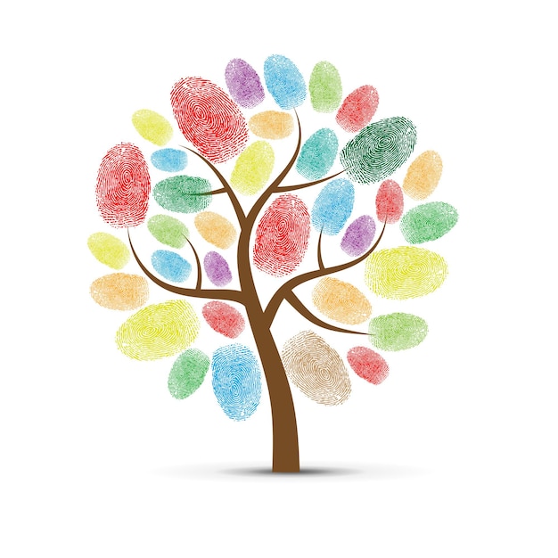 Huella digital de árbol de color
