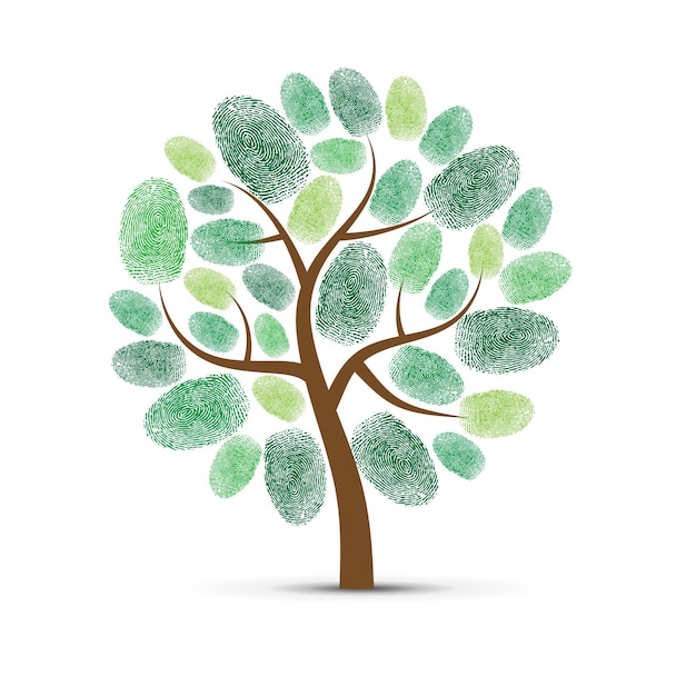 Huella digital de árbol verde