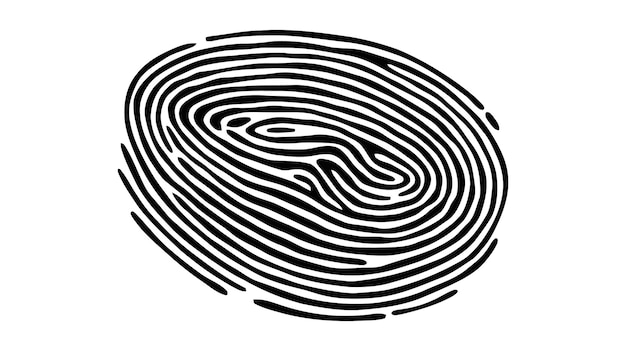Huella digital, bloqueo de huellas dactilares, logotipo de seguridad ecura, icono vectorial, ilustración aislada en fondo blanco