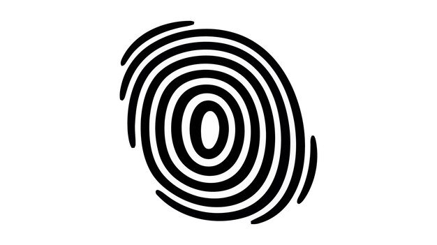 Huella digital, bloqueo de huellas dactilares, logotipo de seguridad ecura, icono vectorial, ilustración aislada en fondo blanco