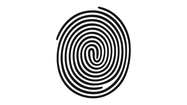 Huella digital, bloqueo de huellas dactilares, logotipo de seguridad ecura, icono vectorial, ilustración aislada en fondo blanco