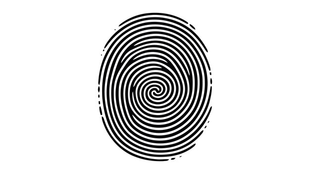Huella digital, bloqueo de huellas dactilares, logotipo de seguridad ecura, icono vectorial, ilustración aislada en fondo blanco