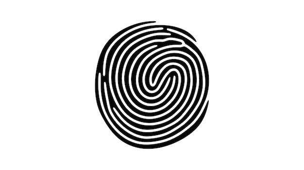 Huella digital, bloqueo de huellas dactilares, logotipo de seguridad ecura, icono vectorial, ilustración aislada en fondo blanco