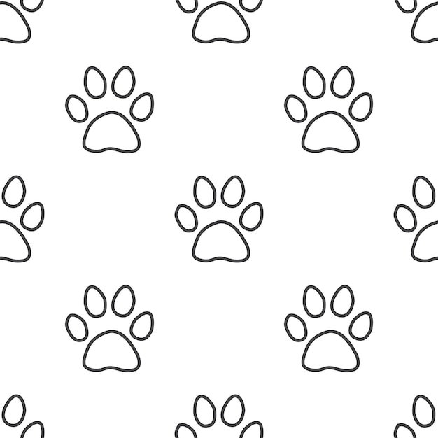 Huella de gato, patrón transparente de vector, editable se puede utilizar para fondos de páginas web, rellenos de patrón