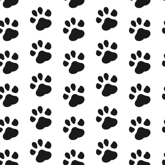 Huella de pata sin costuras. Huella de perro y gato de patrones sin fisuras. ilustración vectorial Ep 10.