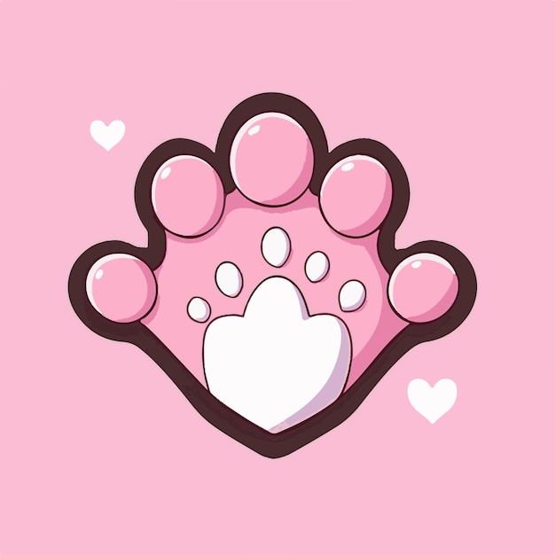 Una huella rosa con patas rosas y un corazón en la parte inferior.