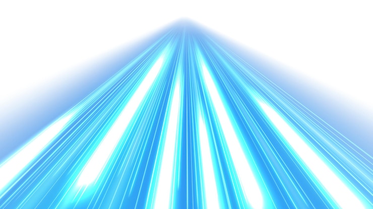 Vector las huellas de luz azul de la exposición de largo tiempo aisladas en la ilustración vectorial de fondo blanco