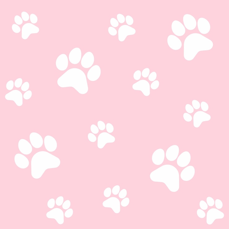 Vector huellas de pata blanca de patrón sin costuras de perro o gato impresión de fondo de bebé de niños lindos en textil