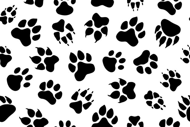 Las huellas de las patas de los animales establecen el vector de las huellas de los diferentes animales: perro, zorro, lobo, oso, gato, león, leopardo, tigre.