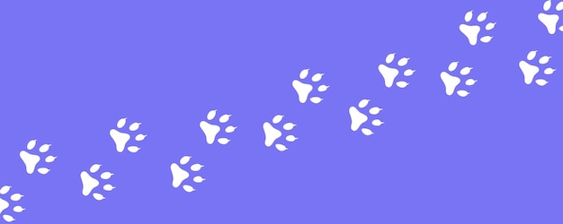 huellas de las patas sobre un fondo púrpura