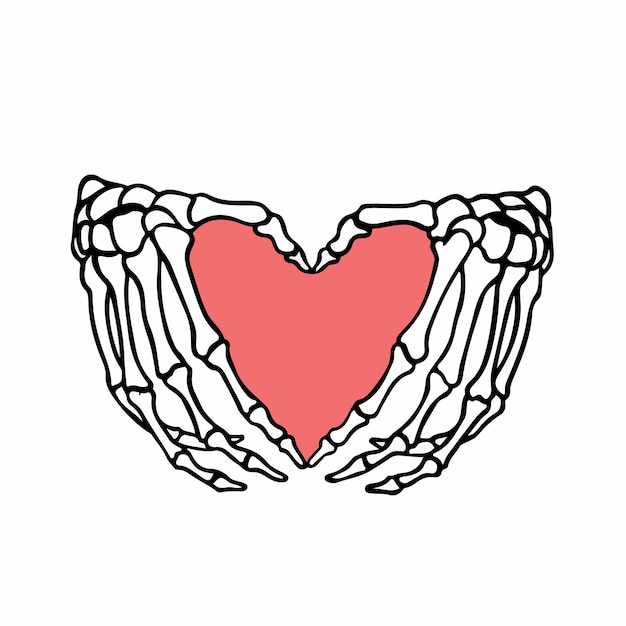 Hueso Amor Símbolo Logotipo Tatuaje Diseño Ilustración Vectorial