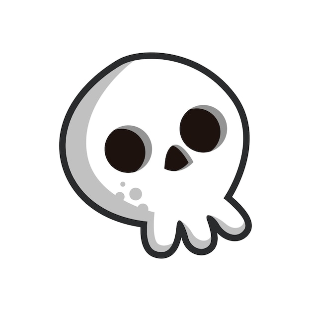 hueso del cráneo con contorno en diseño vectorial plano