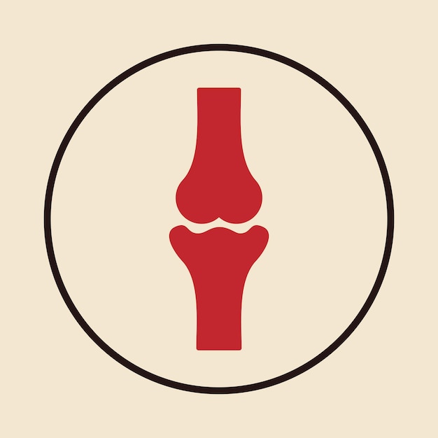 Hueso de la rodilla icono de moda agradecido ilustración vectorial abstracta diseño de obras de arte coloridas