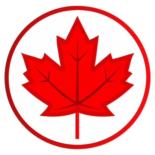 Huevo de arce canadiense en un círculo rojo aislado sobre un fondo transparente