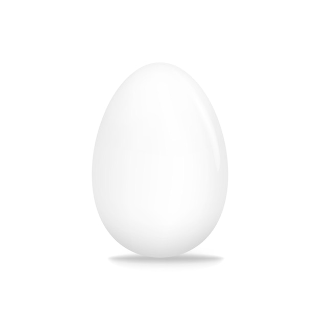 Huevo en blanco blanco aislado sobre fondo blanco, ilustración vectorial realista