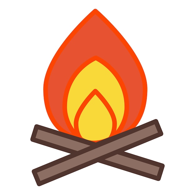 Huevo de campamento fuego de leña al aire libre fuego quemando troncos de madera y campamento chimenea de piedra simple