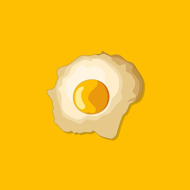 Huevo frito aislado sobre fondo amarillo