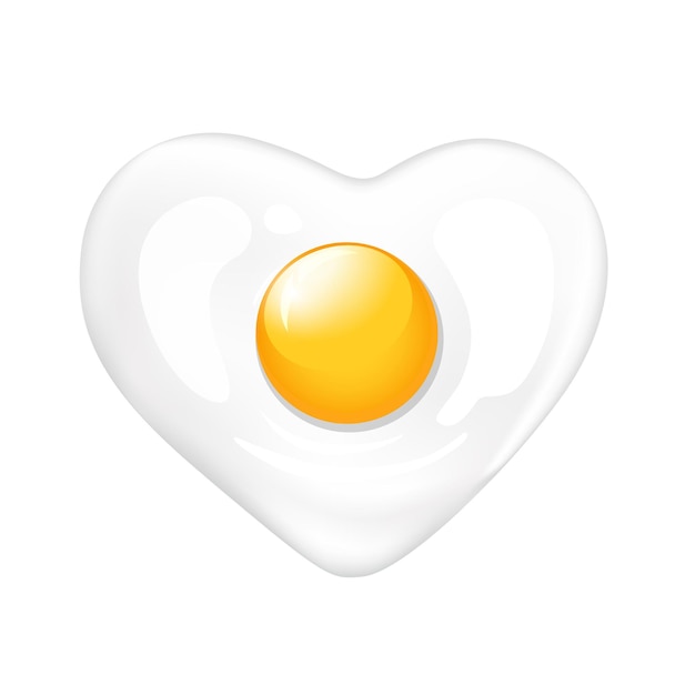 Huevo frito como ilustración de vector de corazón