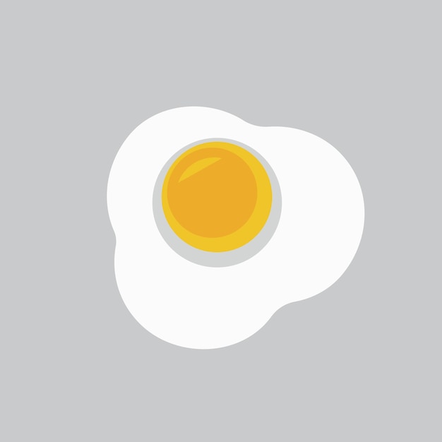 Huevo frito para desayuno vector objeto aislado