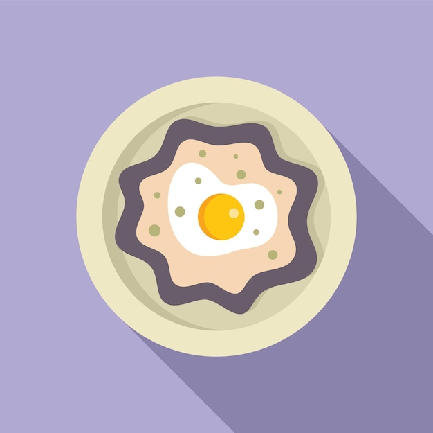 Huevo frito en gachas de avena para una ilustración saludable del desayuno