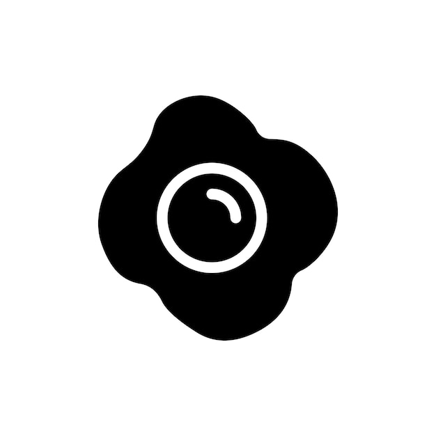 Huevo frito icono conjunto desayuno deliciosa tortilla símbolo vectorial tortilla revuelta icono en negro relleno y estilo delineado