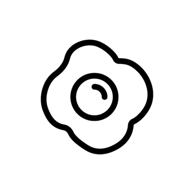 Huevo frito icono conjunto desayuno deliciosa tortilla símbolo vectorial tortilla revuelta icono en negro relleno y estilo delineado