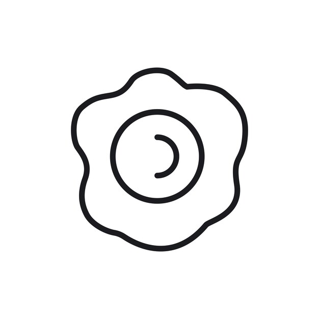 Huevo frito icono conjunto desayuno deliciosa tortilla símbolo vectorial tortilla revuelta icono en negro relleno y estilo delineado