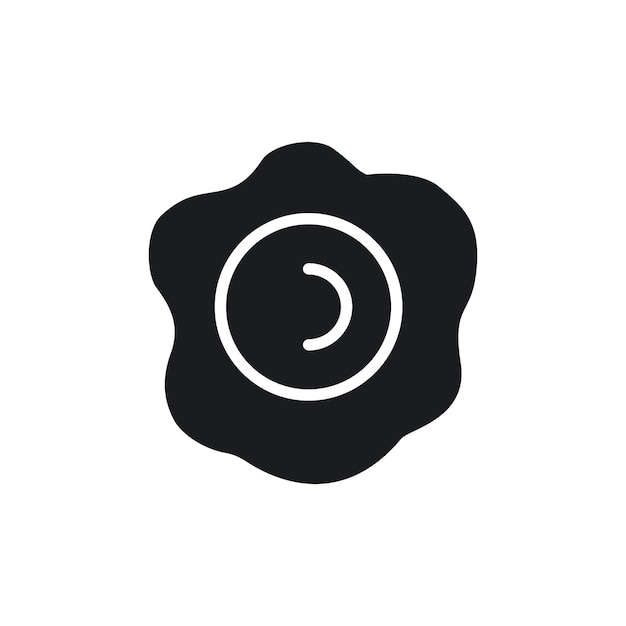 Huevo frito icono conjunto desayuno deliciosa tortilla símbolo vectorial tortilla revuelta icono en negro relleno y estilo delineado