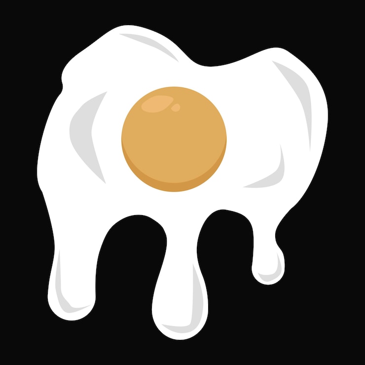 Vector huevo frito con yema. ilustración vectorial