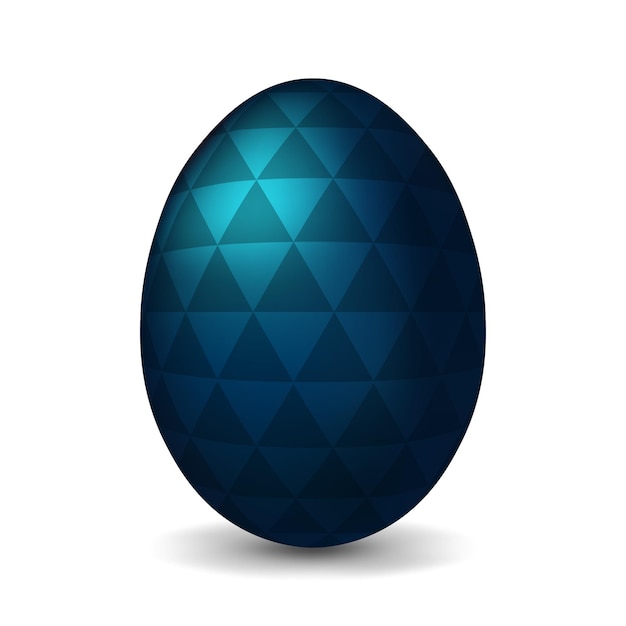 Huevo de gallina azul oscuro para pascua Huevo realista y volumétrico aislado sobre fondo blanco