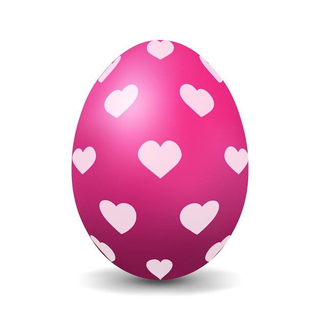 Huevo de gallina rosa para pascua Huevo realista y volumétrico aislado sobre fondo blanco