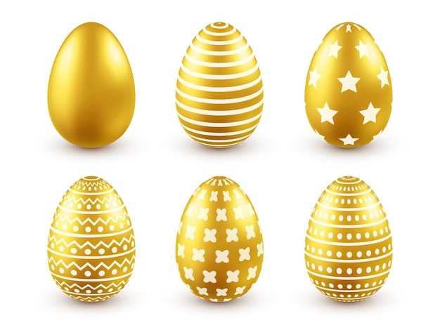 Huevo de oro de Pascua Fiestas tradicionales de primavera en abril o marzo Domingo huevos y oro gran conjunto