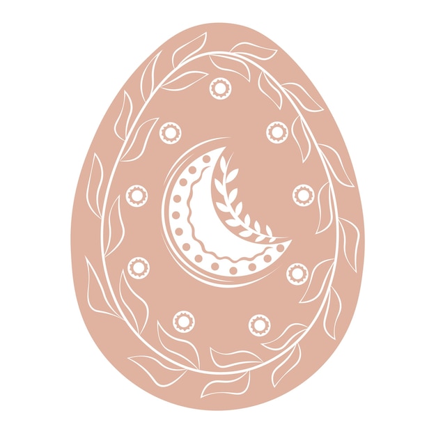 Vector un huevo de pascua boho