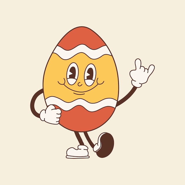 Huevo de Pascua con un colorido diseño retro