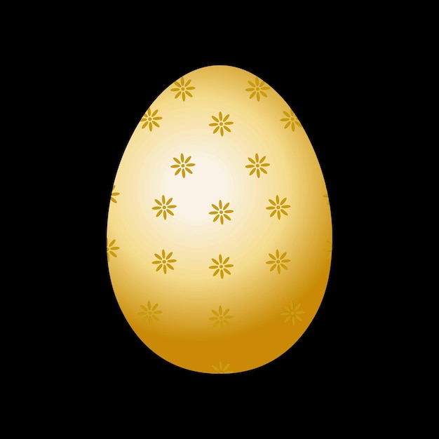 Huevo de Pascua dorado con patrón floral