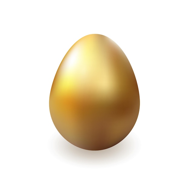 Huevo de Pascua dorado sobre fondo blanco Ilustración vectorial