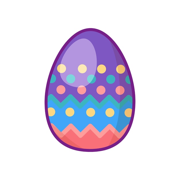 Huevo de Pascua festivo adornado con zigzags multicolores