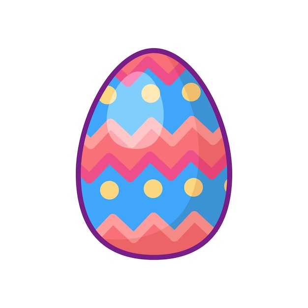 Vector huevo de pascua festivo adornado con zigzags multicolores