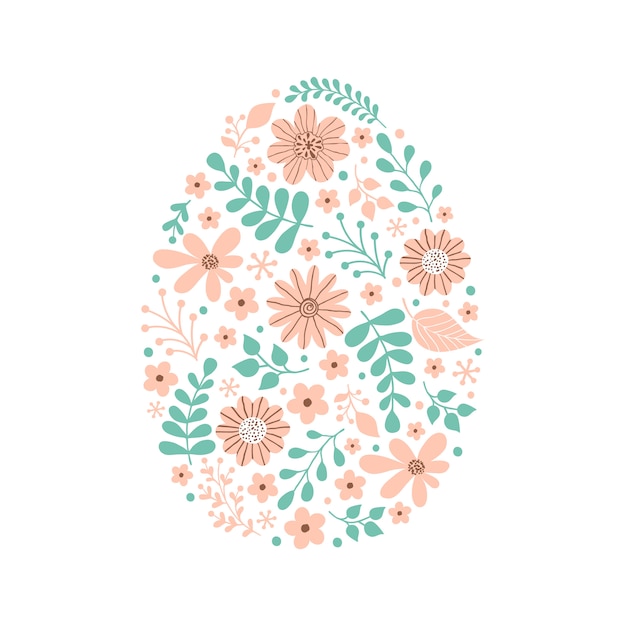 Huevo de pascua floral