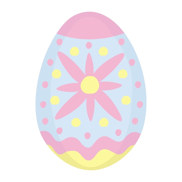 Vector huevo de pascua con flores y puntos ilustración colorida