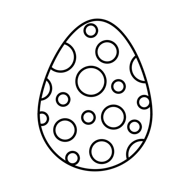 Huevo de Pascua Huevo decorativo de garabateo lindo Ilustración lineal vectorial