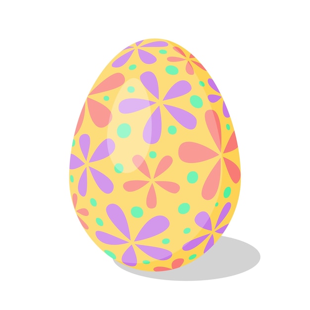 Huevo de Pascua con ilustración vectorial de estilo plano de dibujos animados