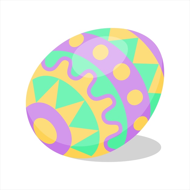 Huevo de Pascua con ilustración vectorial de estilo plano de dibujos animados
