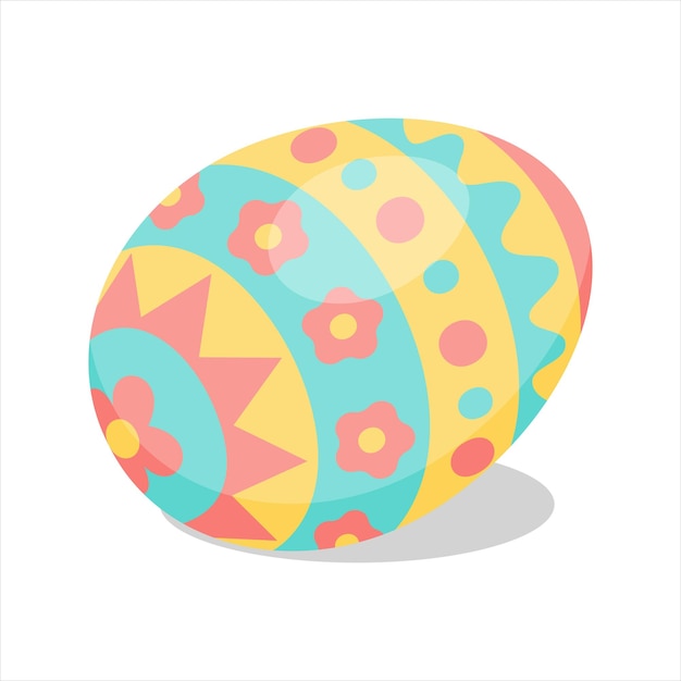 Huevo de Pascua con ilustración vectorial de estilo plano de dibujos animados