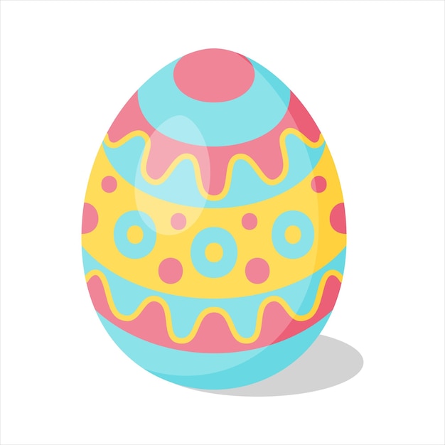 Huevo de Pascua con ilustración vectorial de estilo plano de dibujos animados