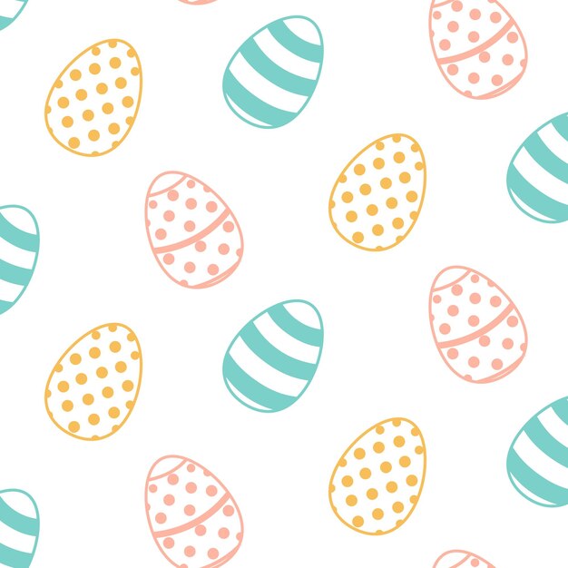 Huevo de Pascua lindo Ilustración vectorial de patrón sin costuras