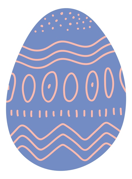 Huevo de Pascua con lindo patrón de línea Signo de vacaciones de primavera