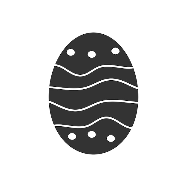 Huevo de Pascua negro silueta vintage para tarjeta de felicitación y diseño de Pascua Ilusión vectorial aislada